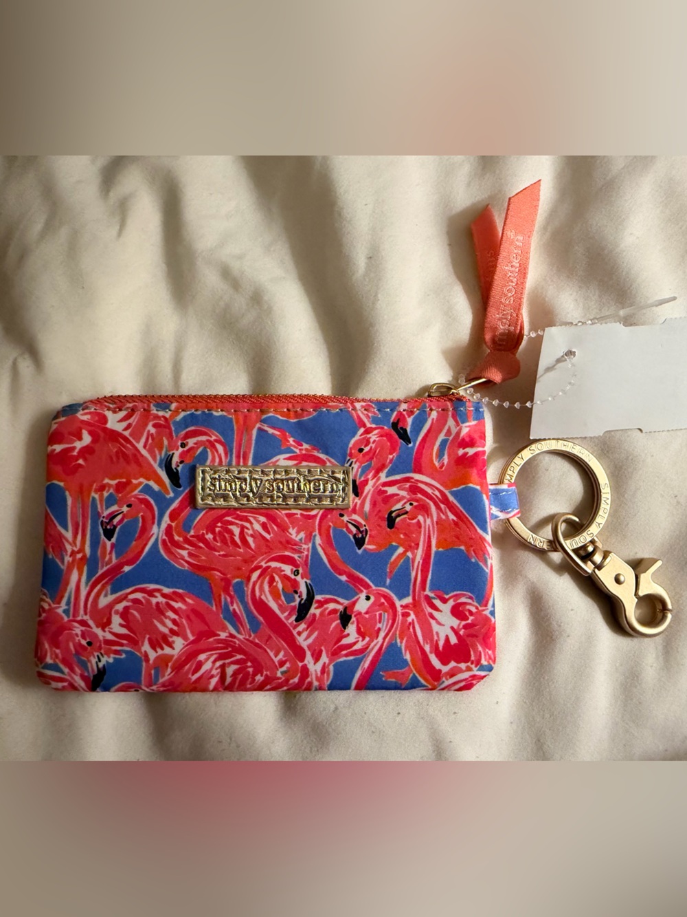 Lilly Pulitzer Flamingo Print Key & Card Holder - Pink, Blue